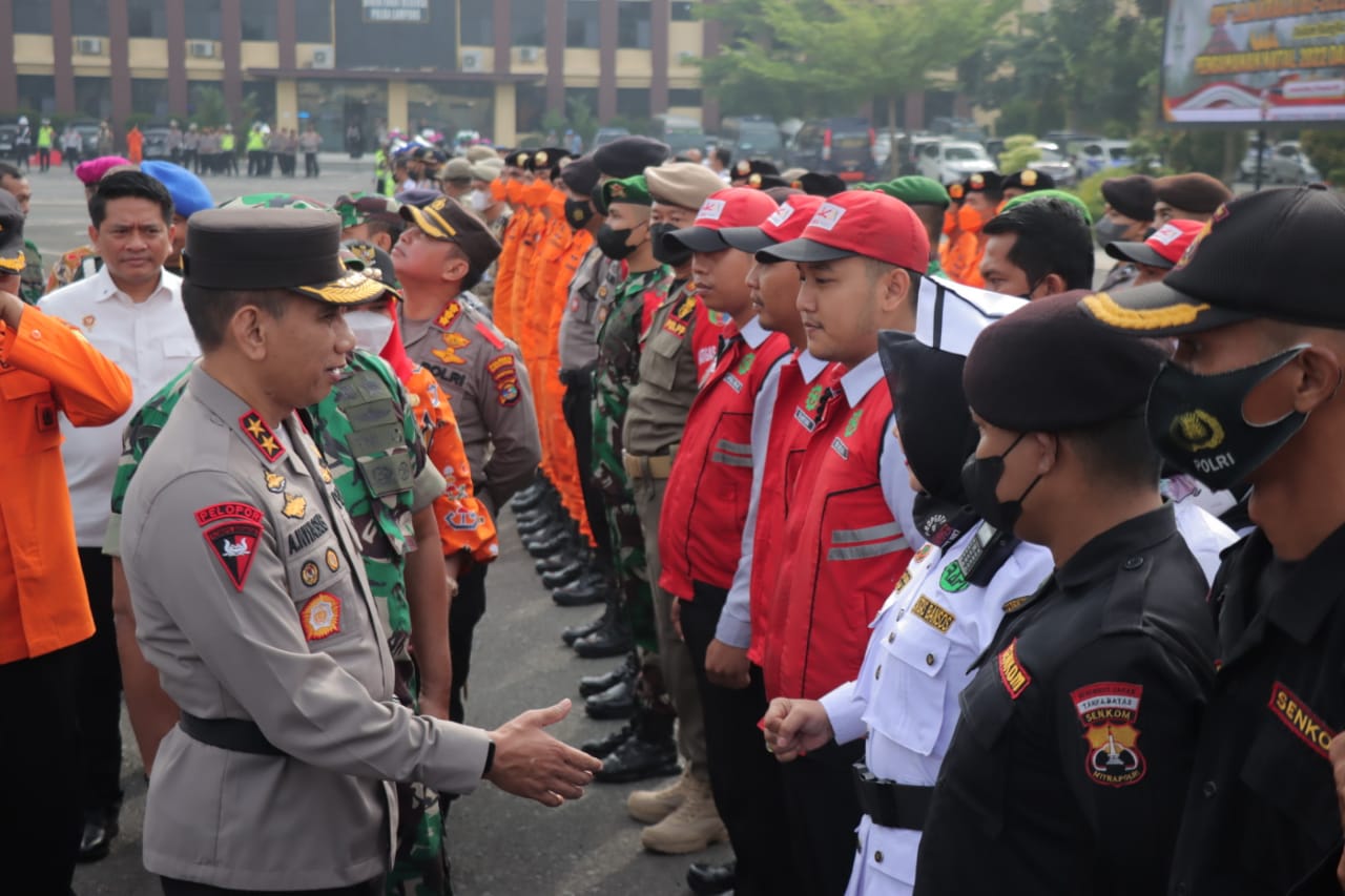 Kapolda Lampung pimpin apel gelar pasukan pengaman Ops Lilin Krakatau 2022