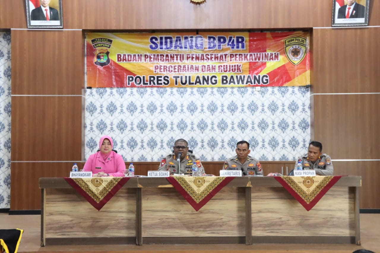 Gelar Sidang BP4R, Ini Pesan Kapolres dan Ketua Bhayangkari Cabang Tulang Bawang